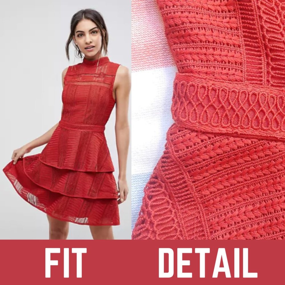 ASOS Adelyn Rae Bianca Tiered Dress in Rust